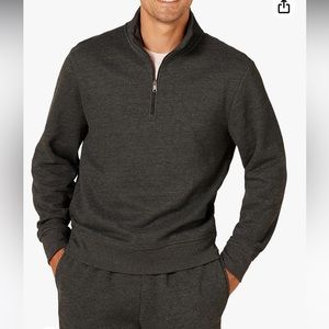 NWT Mens Amazon Essentials Long Sleeve Quarter-Zip Fleece Sweatshirt
